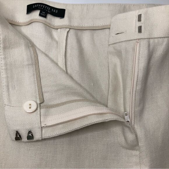 Lafayette 148 New York Linen Barrow Pants TanSize 14 - Picture 10 of 12